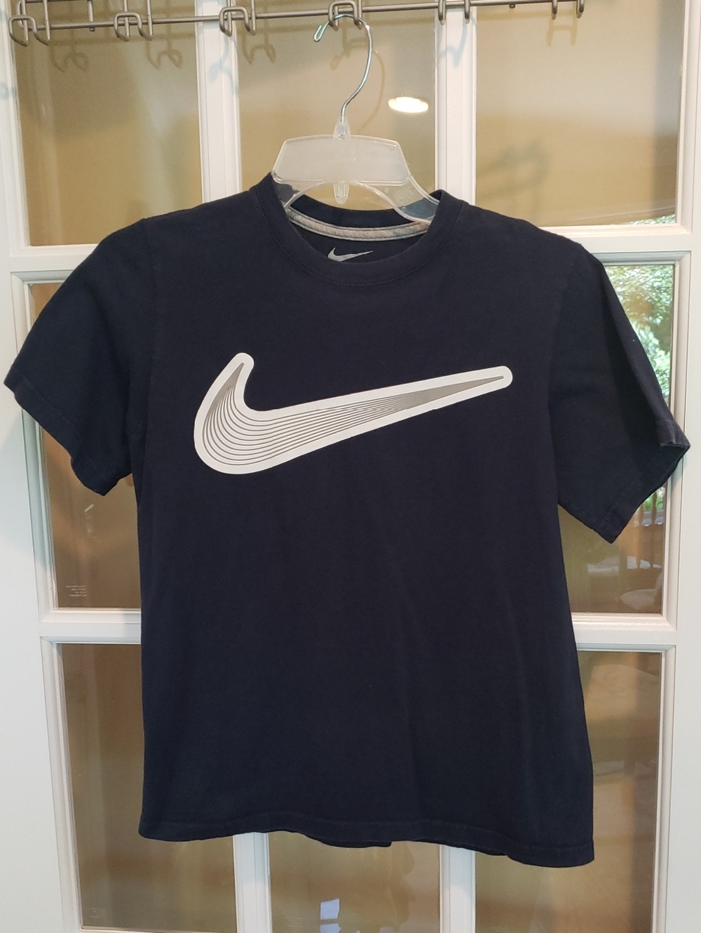 Nike Swoosh Graphic Navy Short Sleeve Tee Size: L